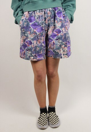 VINTAGE HIGH WAIST PATTERNED SHORTS