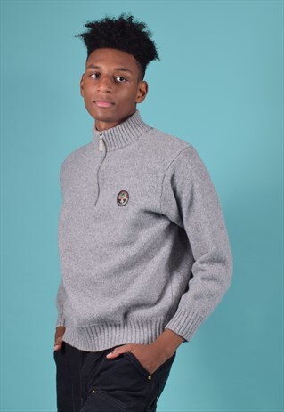 VINTAGE NAPAPIJRI GREY KNITTED JUMPER
