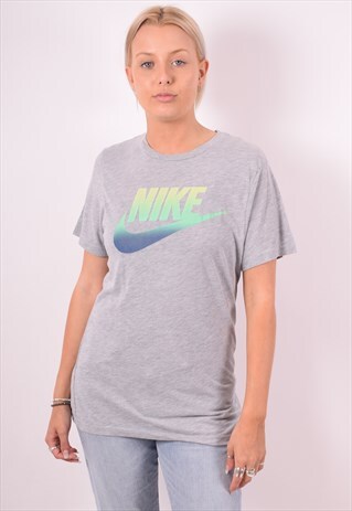 NIKE WOMENS VINTAGE T-SHIRT TOP SMALL GREY 90S