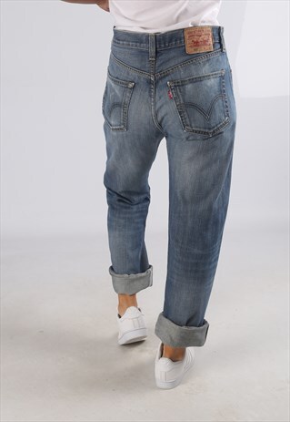 VINTAGE 501'S LEVIS DENIM JEANS HIGH WAISTED UK 12 (T4L)