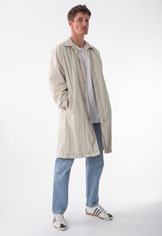 VINTAGE DKNY DONNA KARAN NEW YORK COAT 90S BEIGE