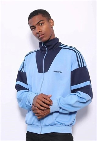 VINTAGE ADIDAS TRACK TOP JACKET BLUE