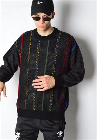 VINTAGE 90S GREY WOOL BLEND JUMPER