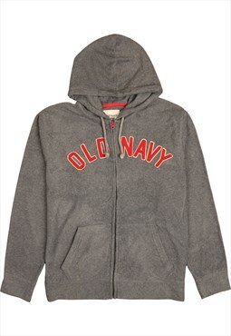 Vintage 90's Old Navy Hoodie Fleece Full Zip Up Grey Large