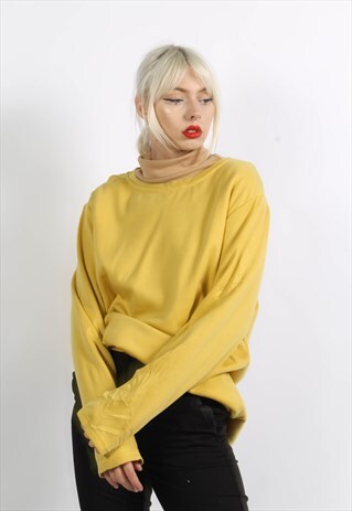 VINTAGE 90'S OVERSIZE BASICS SWEATSHIRT YELLOW