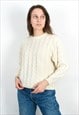 Wool Sweater Pullover Cable knit Jumper Knitted Fisherman