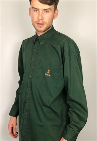 VINTAGE MOSS GREEN CHAPS RALPH LAUREN OXFORD SHIRT