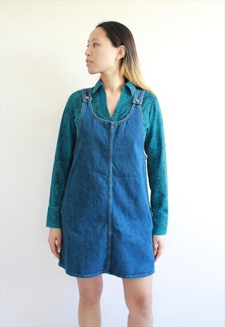 BLUE DENIM OVERSIZED CUTEDRESS