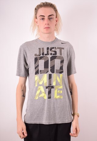 NIKE MENS VINTAGE T-SHIRT TOP MEDIUM GREY 90S