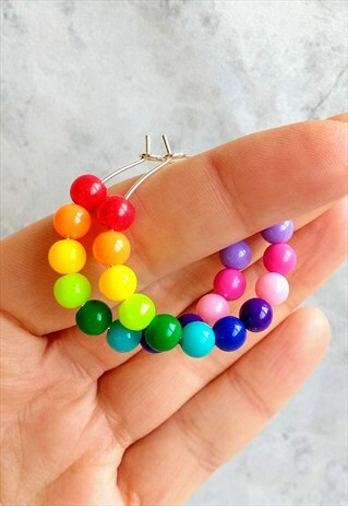 RAINBOW STATEMENT HOOP EARRINGS