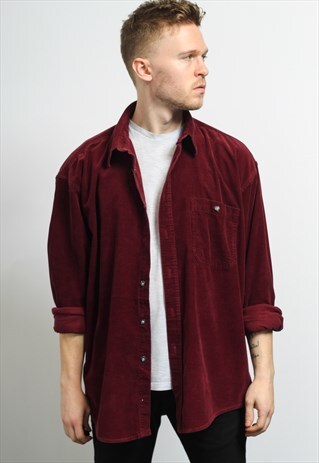 VINTAGE CORDUROY CORD SHIRT PURPLE