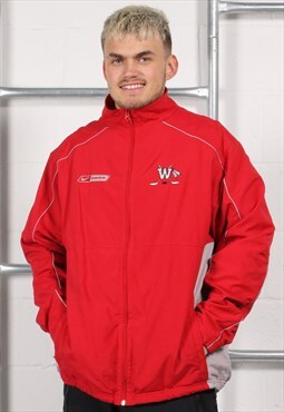 Vintage Nike Jacket Red Windbreaker Sports Rain Coat Large