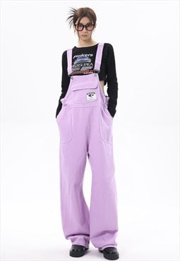Denim dungarees purple jean overalls retro jumpsuit pastel