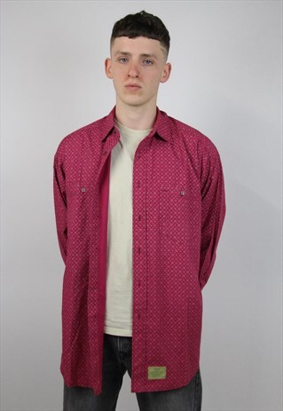 VINTAGE PINK PATTERNED OVERSIZED SHIRT