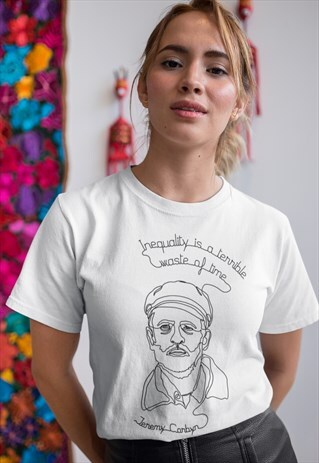JEREMY CORBYN INSPIRED T SHIRT UNISEX WHITE