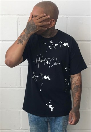 BLACK PAINT SPRAYT-SHIRT