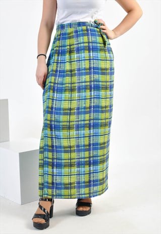 VINTAGE 90'S MAXI CHECKED SKIRT