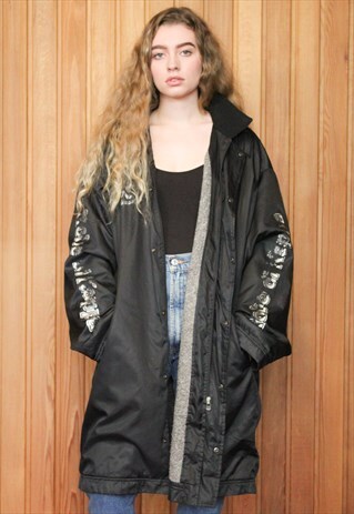 VINTAGE 1990S BLACK KAPPA PADDED COAT