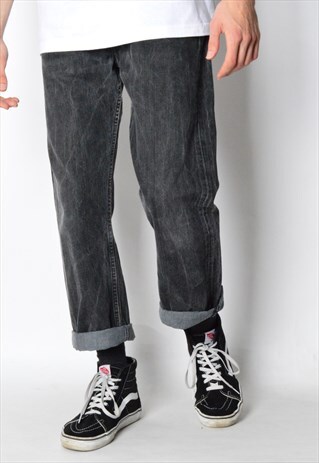 VINTAGE 90S DARK GREY LEVIS 501 JEANS