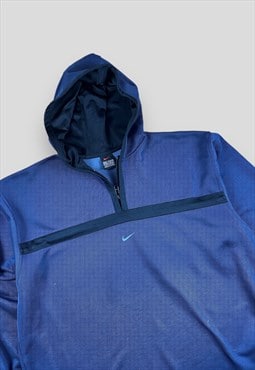 Vintage dark blue nike uptempo hoodie with fleece lining