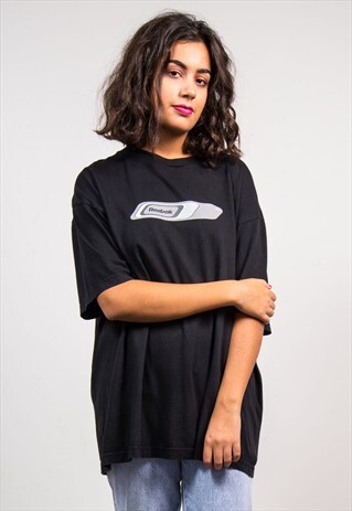 90'S VINTAGE BLACK REEBOK OVERSIZE T-SHIRT