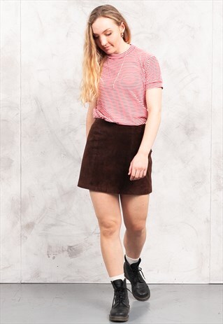 70S BROWN SUEDE SKIRT