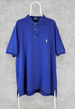 Vintage Polo Ralph Lauren Polo Shirt Blue Short Sleeve XL