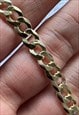 STERLING SILVER WITH GOLD PLATING FLAT CURB CHAIN BRACELET 