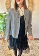 1980'S VINTAGE BLACK AND WHITE SQUARE GEOMETRIC PRINT BLAZER