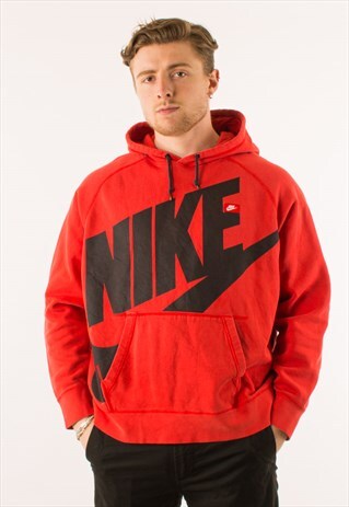 VINTAGE RED NIKE HOODIE PULLOVER XXL