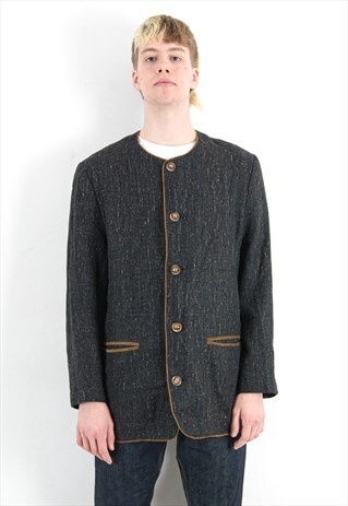 EICHBERG VINTAGE XL MEN'S BLAZER TRACHTEN LINEN SUIT JACKET