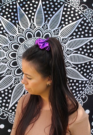 PURPLE METALLIC SCRUNCHIE