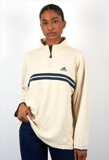 Vintage Adidas 1/4 Zip Sweatshirt in Cream