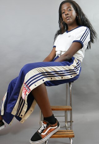 NAVY ADIDAS TAPED POPPER TRACKIES