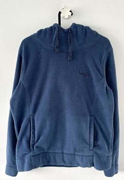 Vintage weird fish blue fleece hoodie small 