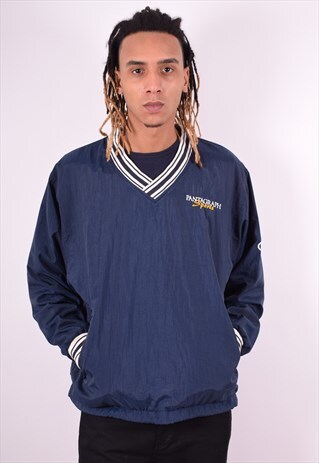 CHAMPION MENS VINTAGE PULLOVER JACKET MEDIUM BLUE 90'S