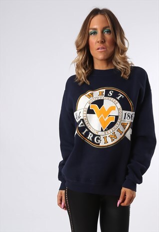 SWEATSHIRT JUMPER OVERSIZED WEST VIRGINIA LOGO UK 14 (ED3M)