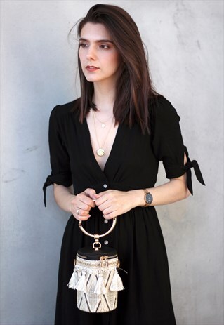 TASSELS BUCKET CHAIN BAG