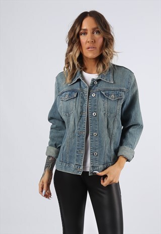 DENIM JACKET GAP LIGHTWEIGHT STRETCH UK 14 LARGE (K9BB)