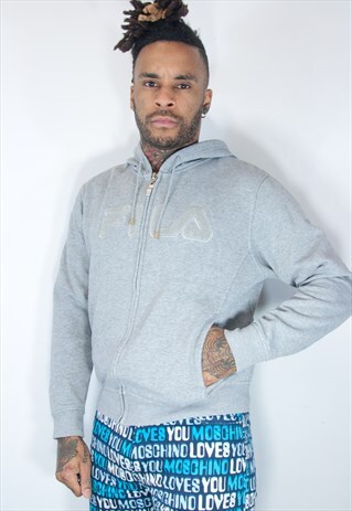 FILA VINTAGE EMBROIDED HOODIE GREY