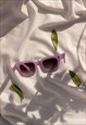 MATTE LILAC CHUNKY BEVELLED SQUARE SUNGLASSES