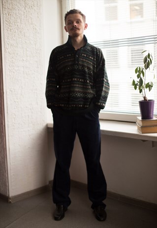 VINTAGE 80'S MULTI COLOUR PATERNED KNITTED JUMPER