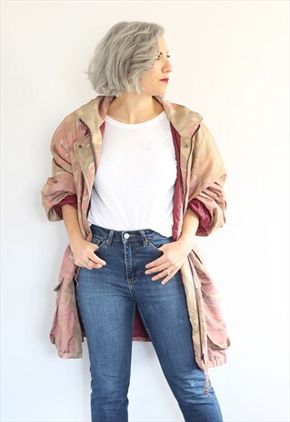 VINTAGE 1980S NUDE PRINTED OVERSIZED HOODED JACKET
