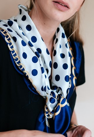 VINTAGE 60S POLKA DOT CLASSIC LARGE SCARF