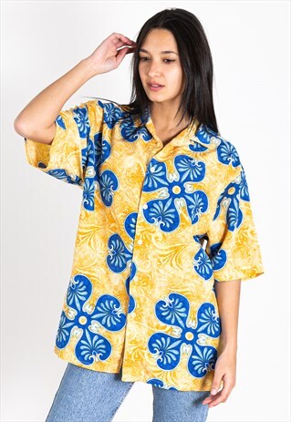 VINTAGE 80S HAWAIIAN SHORT SLEEVE SHIRT / S2026