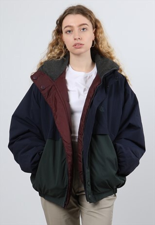 NAUTICA MEDIUM NAVY & BURGUNDY REVERSIBLE PADDED JACKET