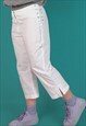 AIRFIELD 90'S Y2K SOFT SHELL CAPRI FESTIVAL PANTS WHITE