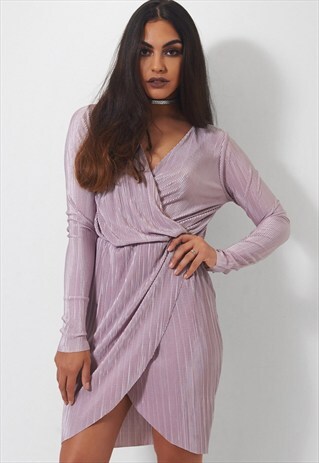 SELINA MAUVE WRAP DRESS
