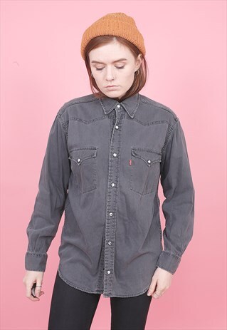 VINTAGE LEVI'S GREY DENIM SHIRT /R7030