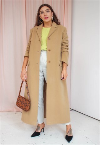 VINTAGE 80S WOOL COAT IN BEIGE